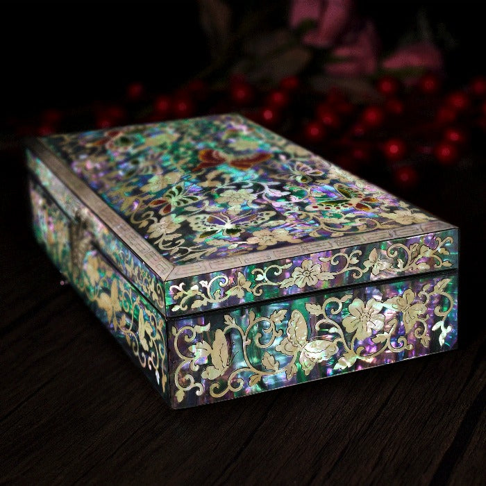 Luodian Lacquer Gold Jewelry Box - Wedding Birthday Gift