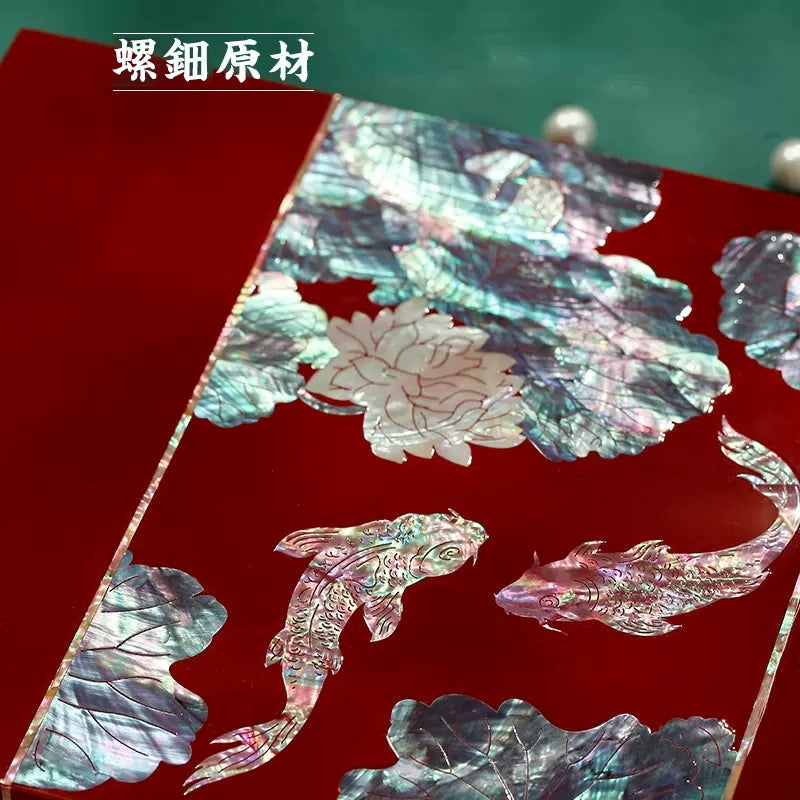 Lacquer Jewelry Box with Lock - Chinese Style Dowry Storage