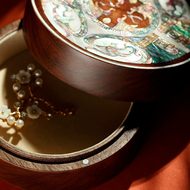 Walnut Wood Luodian Jewelry Box - Wedding Birthday Gift