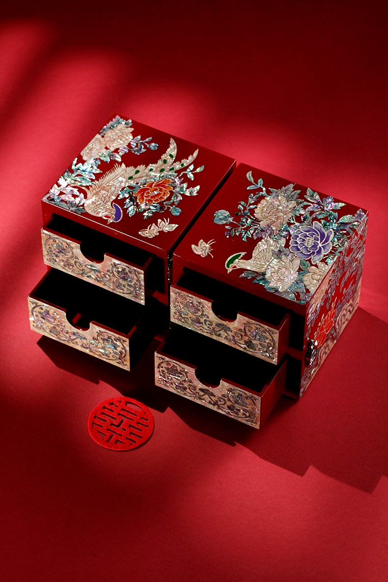 Lacquer jewelry box, traditional Chinese crafts