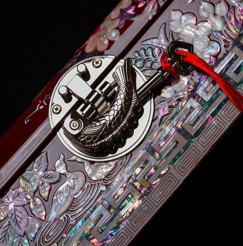 Luodian Lacquer Wedding Jewelry Box - Wooden Storage