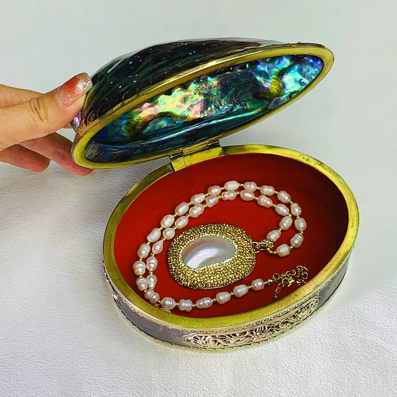 Handmade Natural Shell Storage Box - Decorative Organizer