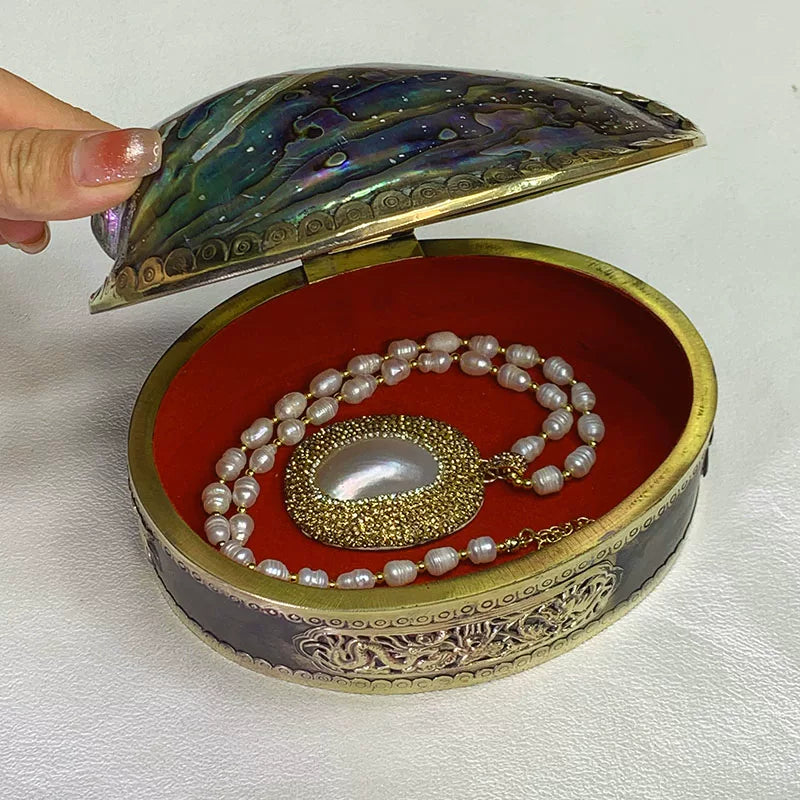 Handmade Natural Shell Storage Box - Decorative Organizer