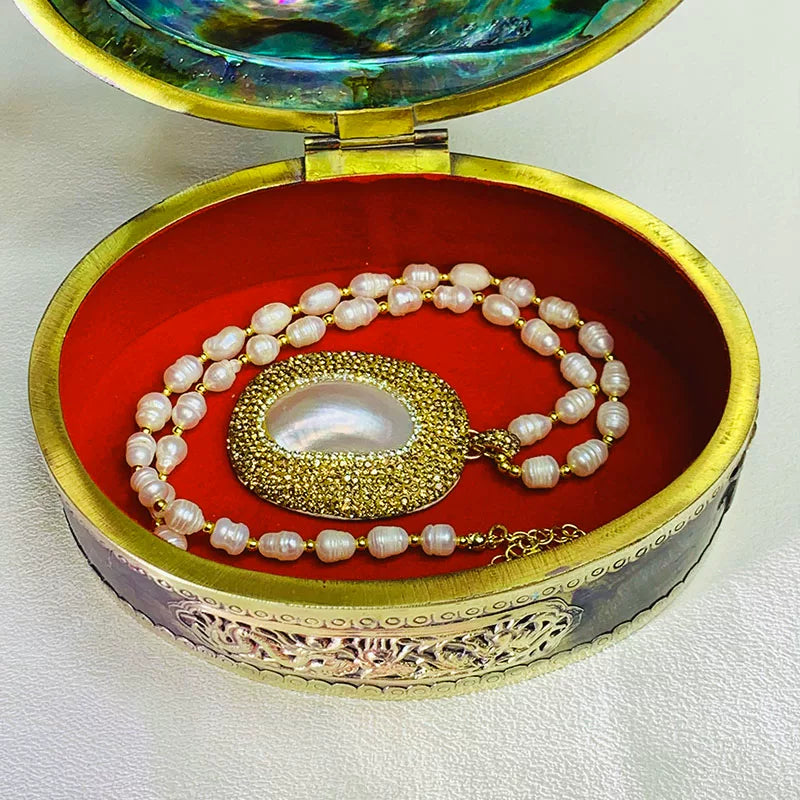 Handmade Natural Shell Storage Box - Decorative Organizer