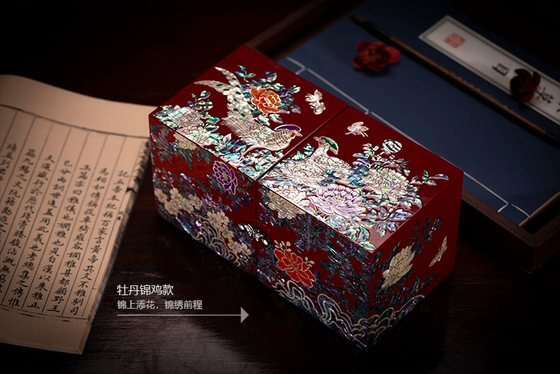 Handcrafted Luodian Lacquerware Jewelry Box - Wedding & Birthday Gift