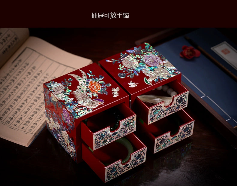 Handcrafted Luodian Lacquerware Jewelry Box - Wedding & Birthday Gift