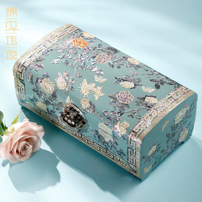 Large Capacity Lacquer Jewelry Organizer - Handcrafted Storage Box