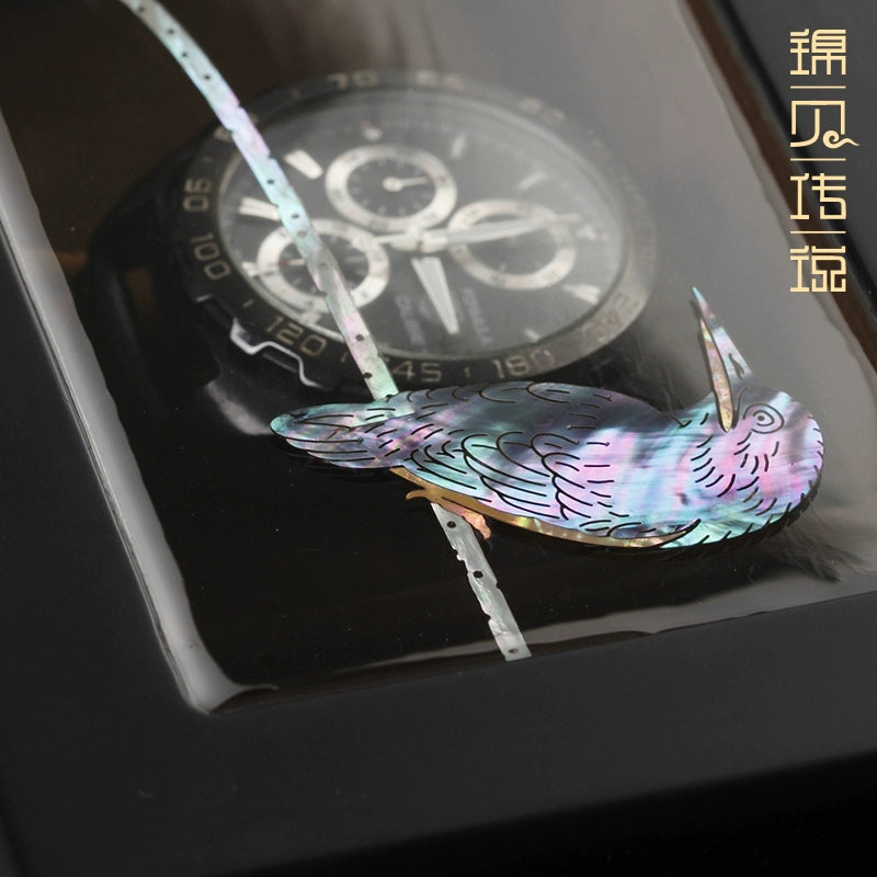 Wooden Watch Display Box - Glass Cover Storage Organizer