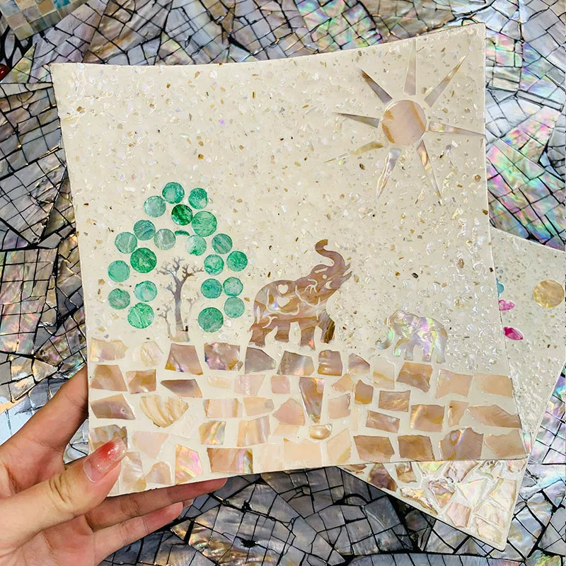 Luxury Shell Serving Plate - Chinese Style Square Tray