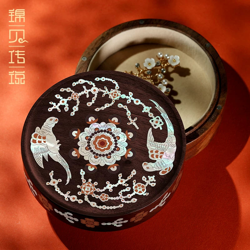 Walnut Wood Luodian Jewelry Box - Wedding Birthday Gift