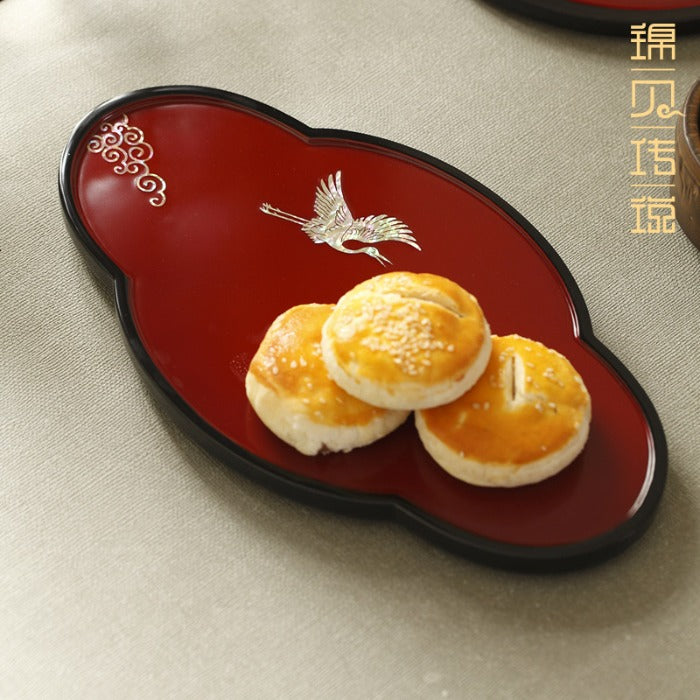 Luodian Lacquer Tea Tray - Solid Wood Tea Ceremony Table