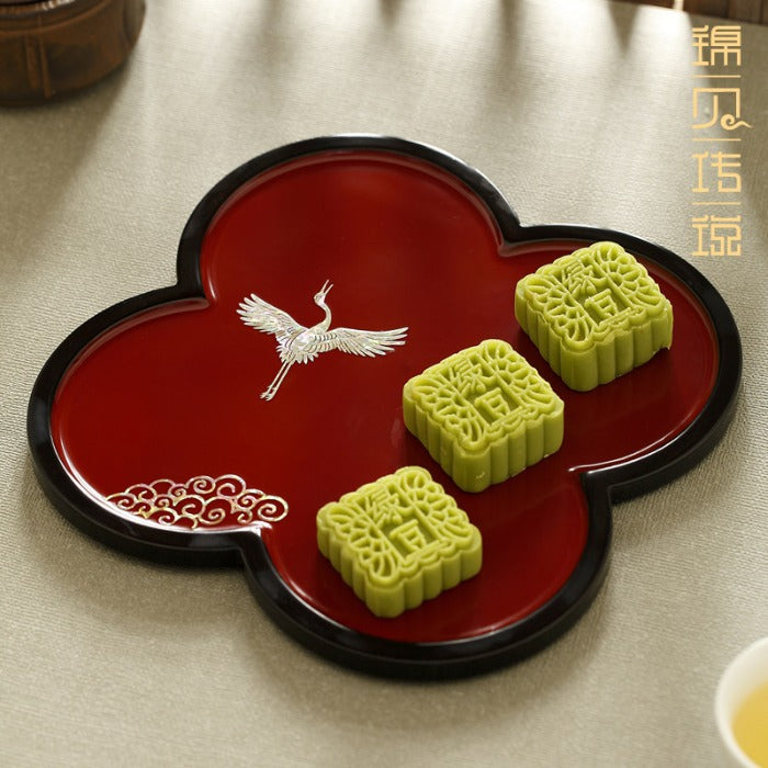 Luodian Lacquer Tea Tray - Solid Wood Tea Ceremony Table