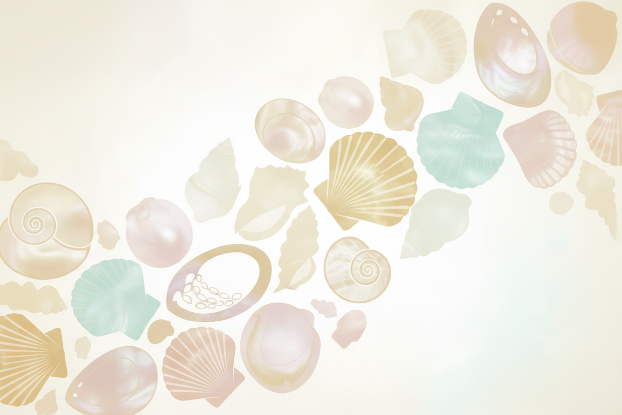 优雅贝壳形状背景图 - 半透明珠光效果